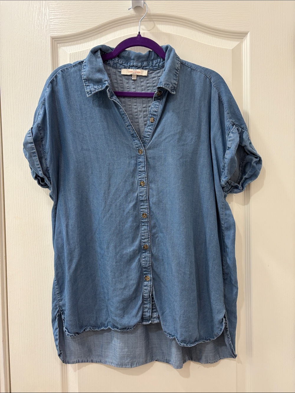 Casa Cabana chambray Button-Down Top sz L